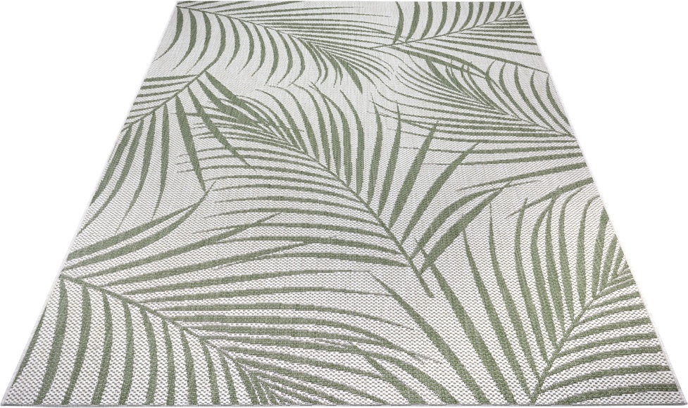 White Label - Teppich In-& Outdoor - 80 x 150 cm; - Creme, Grün