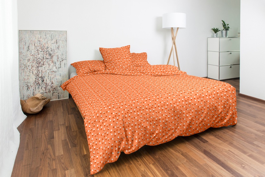 Bettwäsche mit Punktemuster, orange, 200x210 cm