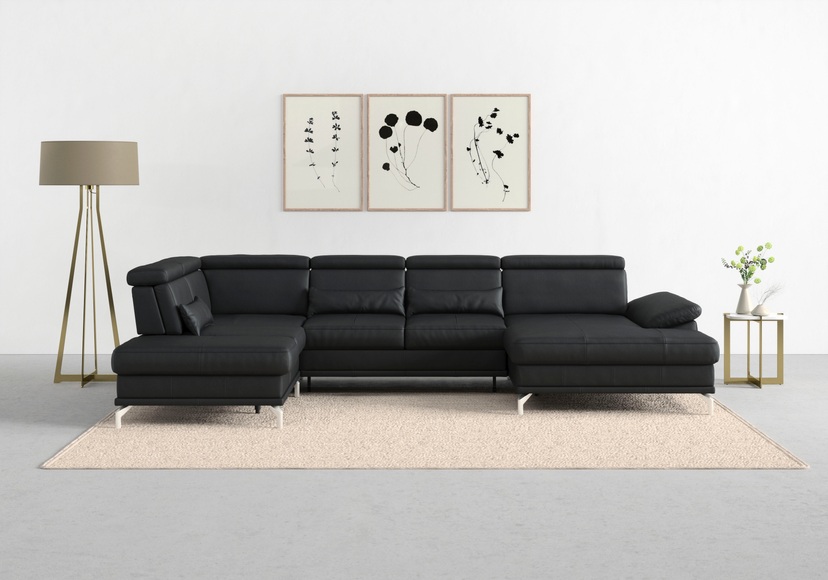 sit&more Wohnlandschaft »Cabrio«, Sitztiefenverstellung und Federkern, jeweils inklusive 3 Nierenkissen