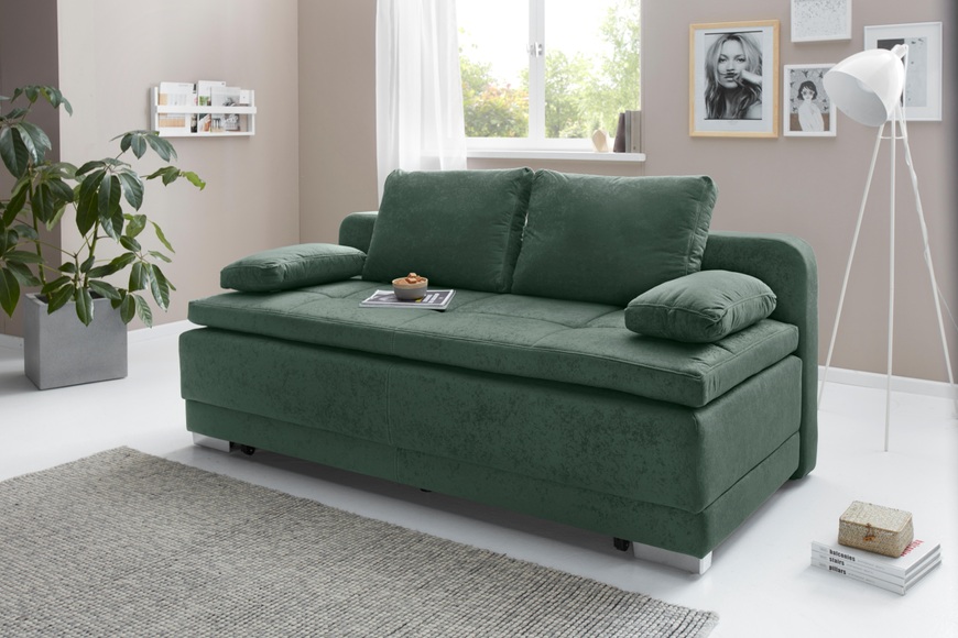 COLLECTION AB Schlafsofa, mit Bettfunktion und Bettkasten, frei im Raum stellbar, inklusive loser Armlehn-und Rückenkissen