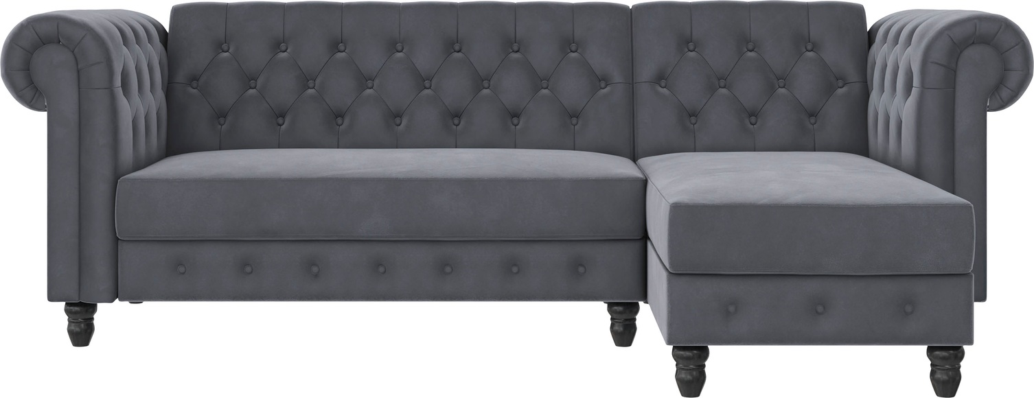 Dorel Home Ecksofa »Felix«, mit Bett-Funktion, Recamiere beidseitig montierbar, Sitzhöhe 46 cm