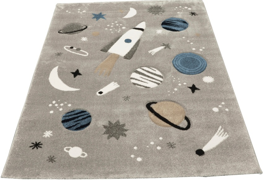 merinos Kinderteppich »Indigo Kids 22611«, rechteckig, 18 mm Höhe, Motiv Weltall