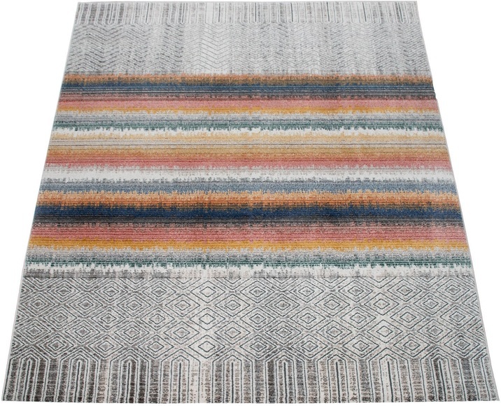 Paco Home Teppich »Harnuba 750«, rechteckig, 9 mm Höhe, Kurzflor, modern gestreift, 3D-Effekt, Wohnzimmer