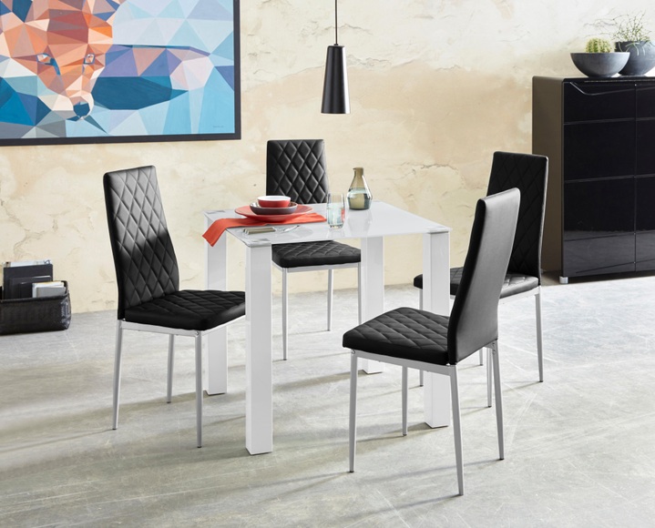 my home Essgruppe, (Set, 5 tlg.), mit Glastisch, Breite 80 cm