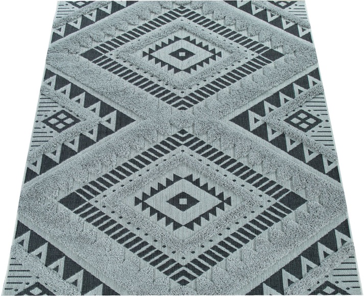 Paco Home Teppich »Eupen 471«, rechteckig, 22 mm Höhe, Hoch-Tief-Struktur, Rauten Muster, In- und Outdoor geeignet, ideal im Wohnzimmer & Schlafzimmer