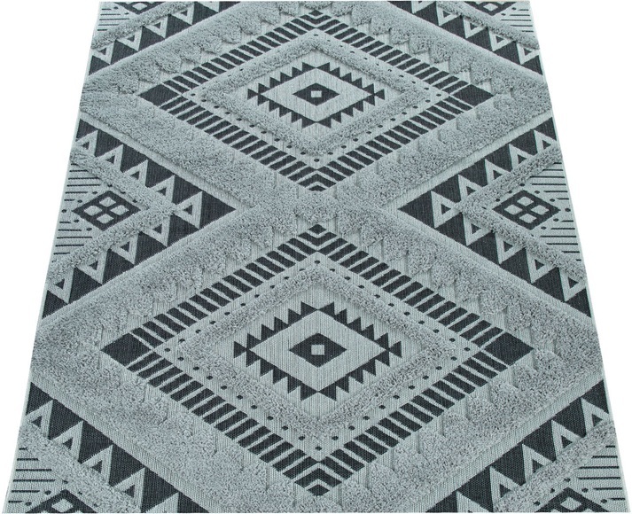 Paco Home Teppich »Eupen 471«, rechteckig, 22 mm Höhe, Hoch-Tief-Struktur, Rauten Muster, In- und Outdoor geeignet, ideal im Wohnzimmer & Schlafzimmer