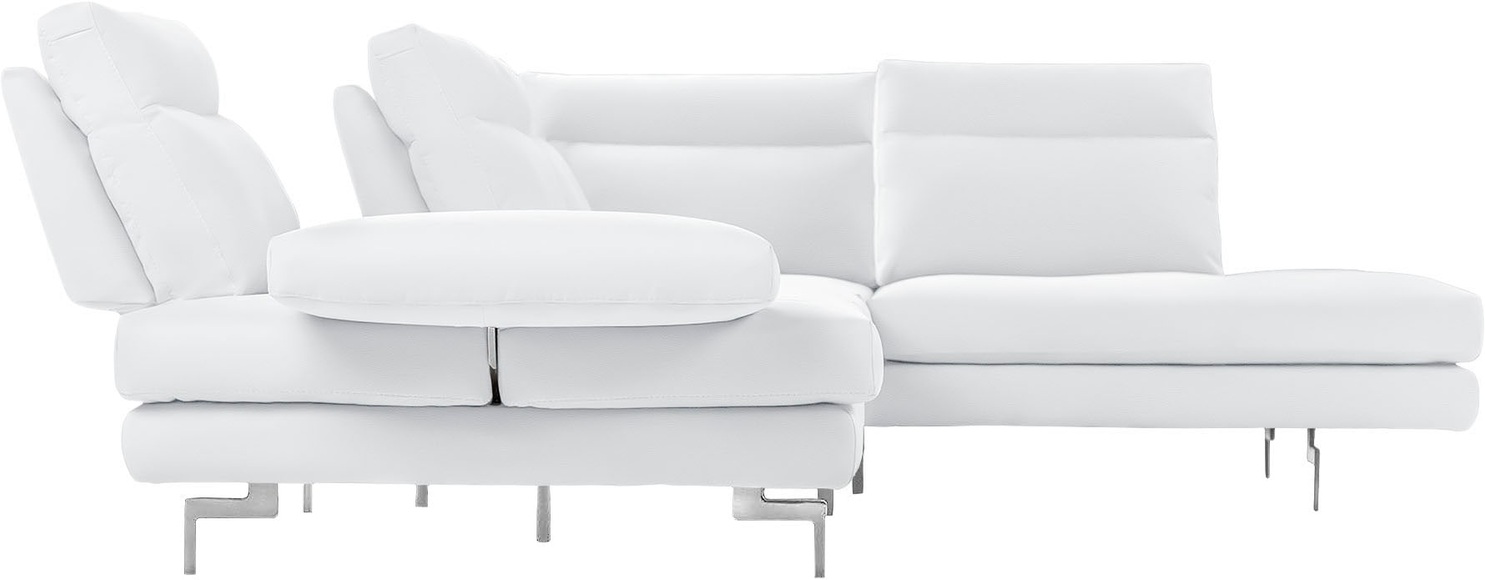 CALIA ITALIA Ecksofa »Toby Wing«, Sitztiefenverstellung, Eckelement mit Funktion, Füsse in Chrom glänzend