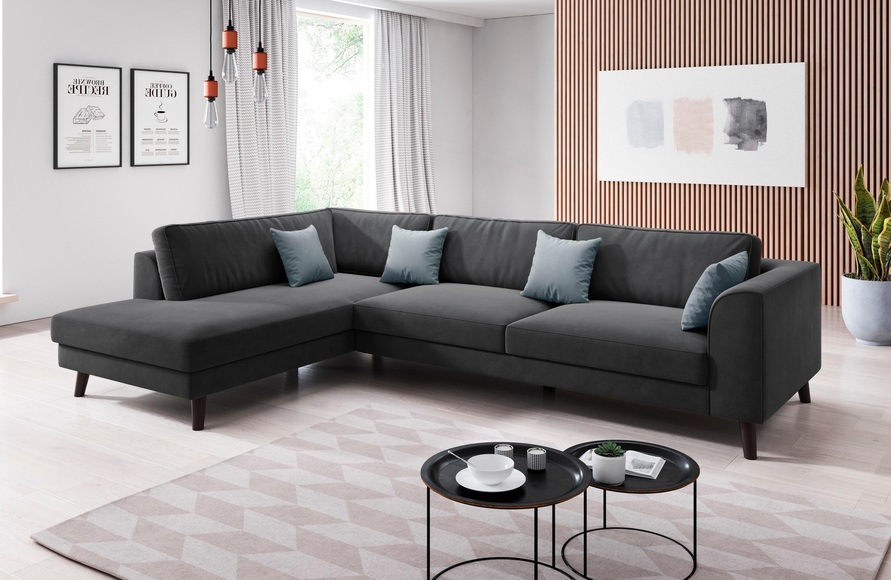 INOSIGN Ecksofa »Laurentia«, mit 4 Zierkissen, Ottomane links oder rechts bestellbar