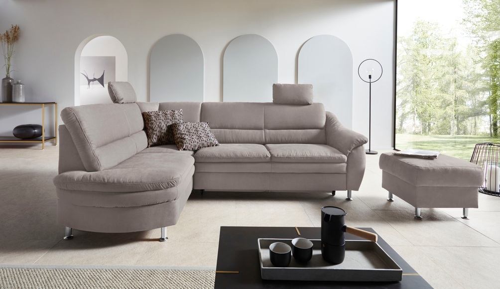 Places of Style Ecksofa »Cardoso«, Federkern, wahlweise mit Bett, Schubkasten