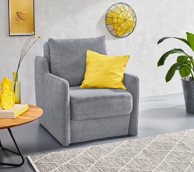 INOSIGN Sessel »Tiny Alpha Sessel«, Sessel mit integriertem Hocker, der bei Bedarf extra gestellt werden kann