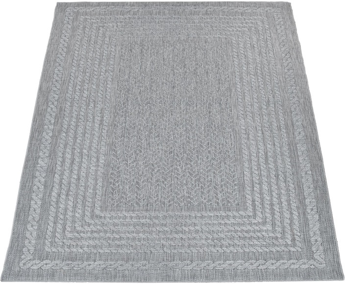 Paco Home Teppich »Liege 390«, rechteckig, 4 mm Höhe, Flachgewebe, melierte Sisal Optik, mit Bordüre, In- und Outdoor geeignet, Wohnzimmer