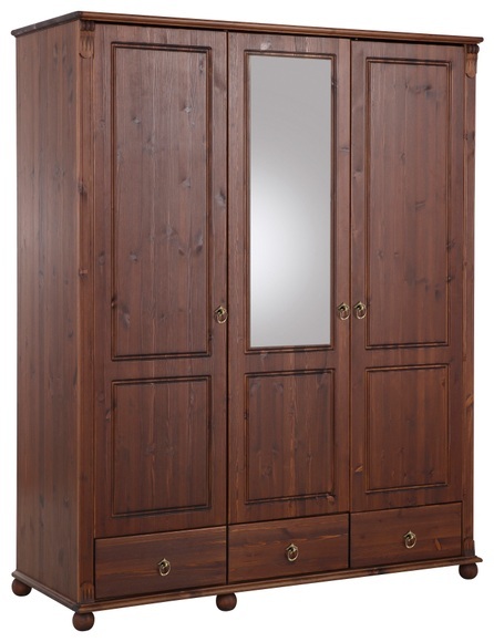 Home affaire Kleiderschrank »Tessin«, Breite 152 cm, Kiefer massiv, inkl. Spiegel