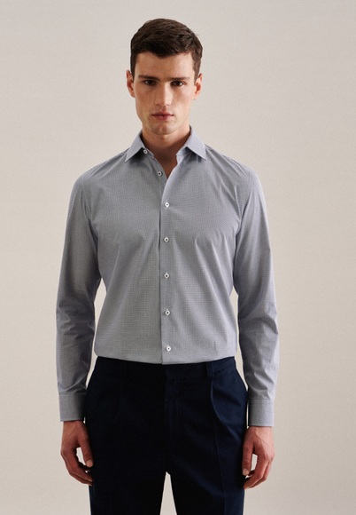 Business Hemd X-slim Fit Langarm Druck Herren Blau 37