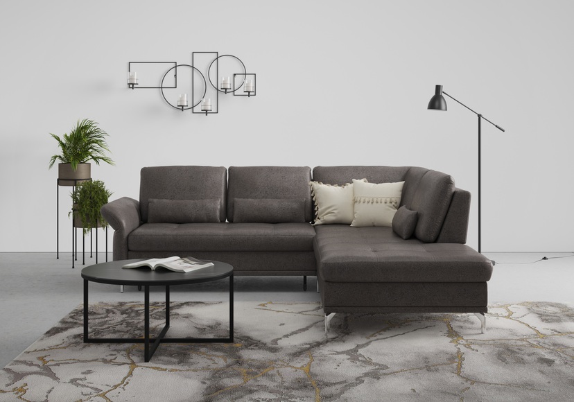 INOSIGN Ecksofa »Palm Beach«, Federkern, mit Sitztiefenverstellung, wahlweise mit Bettfunktion, Bettkasten und Armteilverstellung