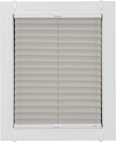 sunlines Plissee »One Size Style Crepe«, blickdicht, ohne Bohren, verspannt, Zubehörfarbe weiss, zum Klemmen