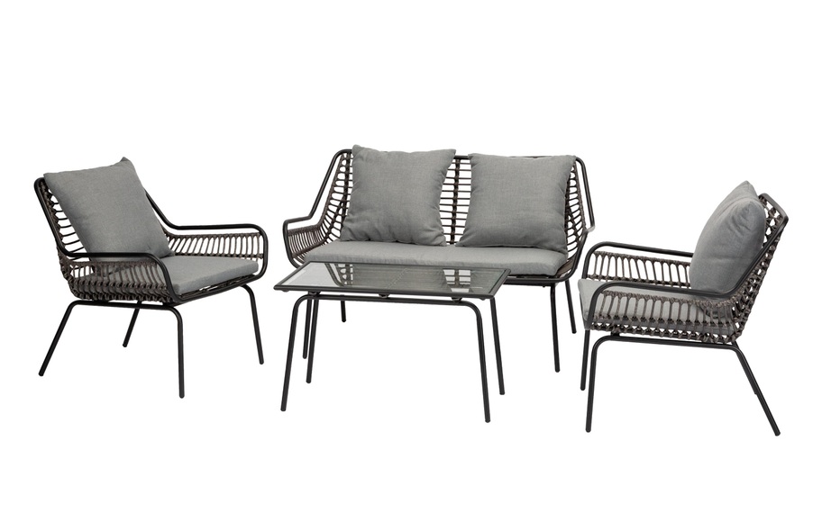 acamp Loungeset »Boston Grau/Schwarz«