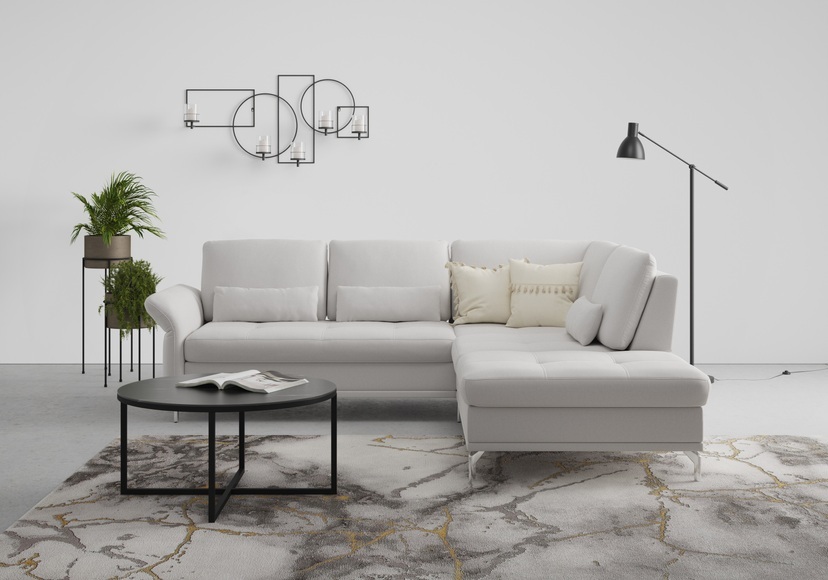 INOSIGN Ecksofa »Palm Beach«, Federkern, mit Sitztiefenverstellung, wahlweise mit Bettfunktion, Bettkasten und Armteilverstellung