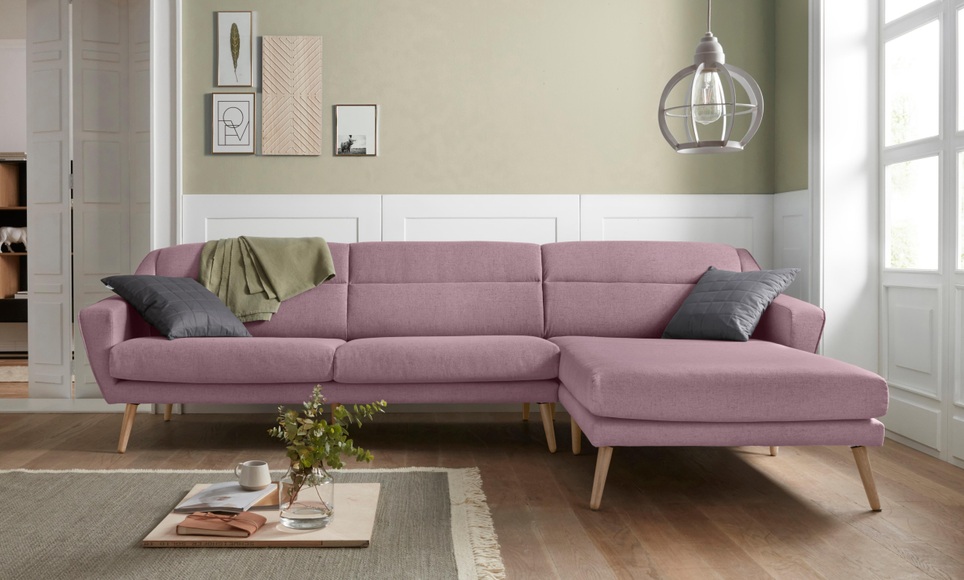 andas Ecksofa »Bille«, mit Naht im Rückenkissen und Beinen aus Eichenholz, Design by Morten Georgsen