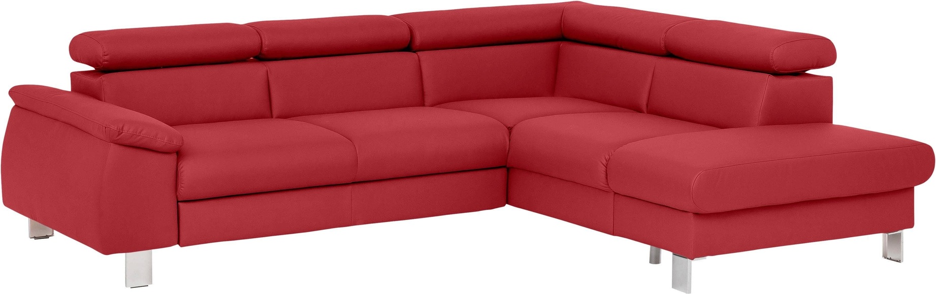 COTTA Ecksofa »Komaris«, inklusive Kopf- bzw. Rückenverstellung, wahlweise Bettfunktion, Bettkasten und RGB-LED-Beleuchtung