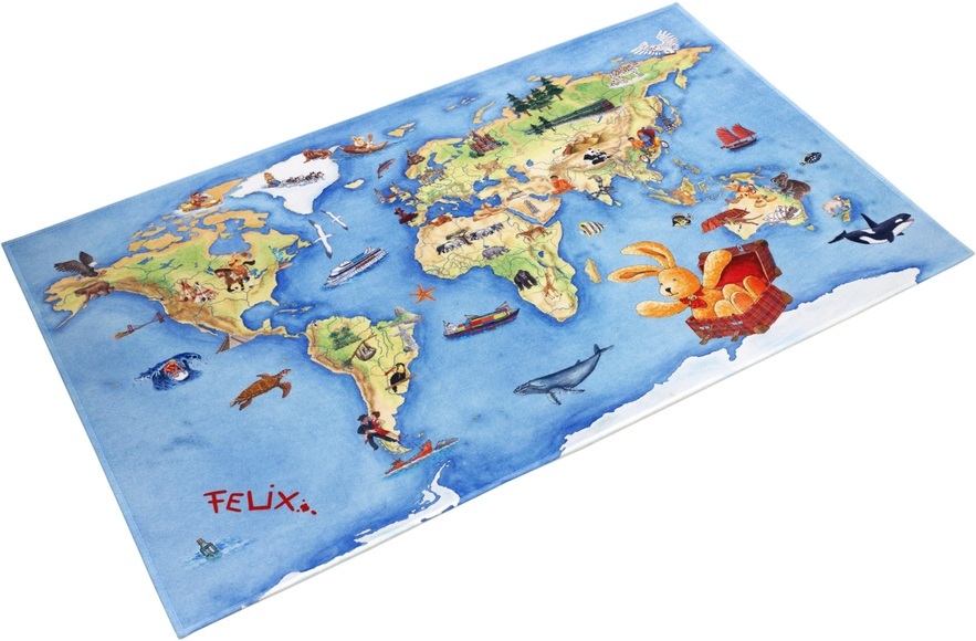 Kinderteppich, »FE-410«, Felix der Hase, rechteckig, Höhe 6 mm, gedruckt