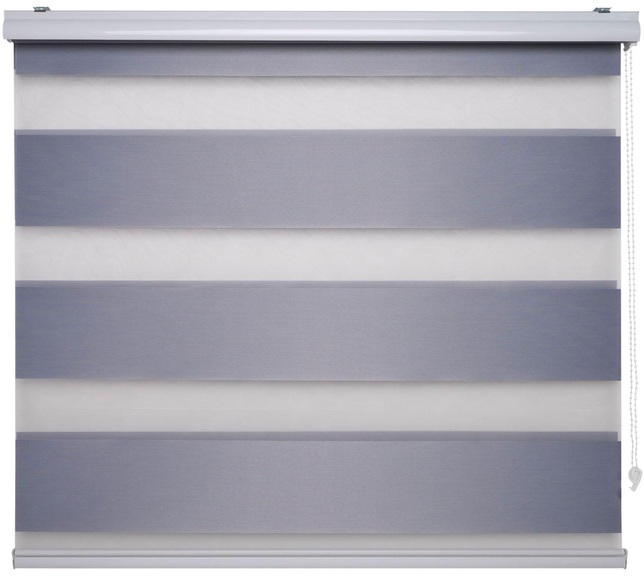 Doppelrollo »DUO-Rollo mit 20 cm Streifen«, Liedeco, Lichtschutz, mit Bohren