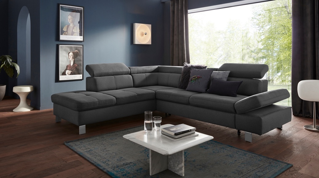 exxpo - sofa fashion Ecksofa, mit Kopf- bzw. Rückenverstellung, wahlweise mit Bettfunktion und Bettkasten