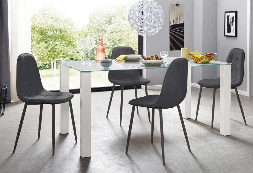my home Essgruppe, (Set, 5 tlg.), mit Glastisch, Breite 160 cm
