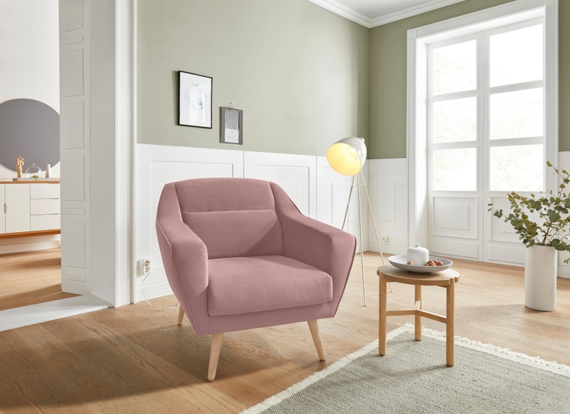 andas Sessel »Bille«, mit Naht im Rückenkissen und Eiche-Beinen, Design by Morten Georgsen