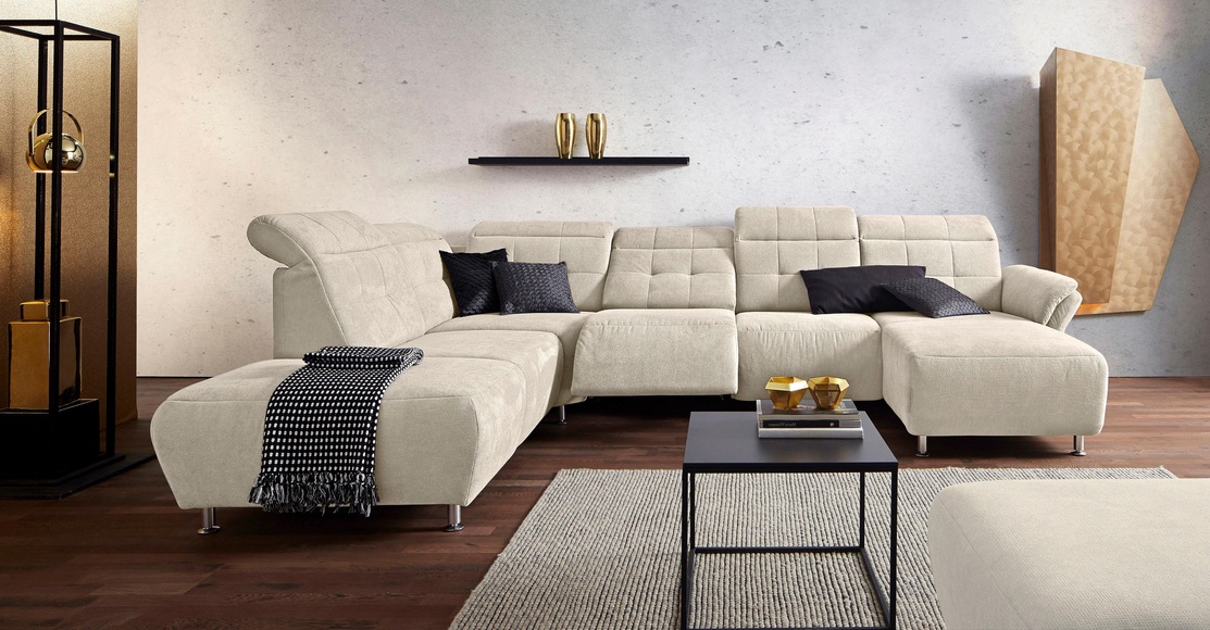 Places of Style Wohnlandschaft »Manhattan«, 2 Sitze mit elektrischer Relaxfunktion, verstellbare Armlehnen