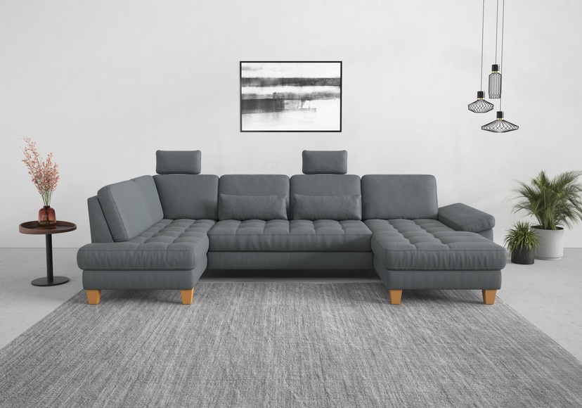 sit&more Wohnlandschaft, wahlweise mit Bettfunktion, Bettkasten, Sitztiefenverstellung