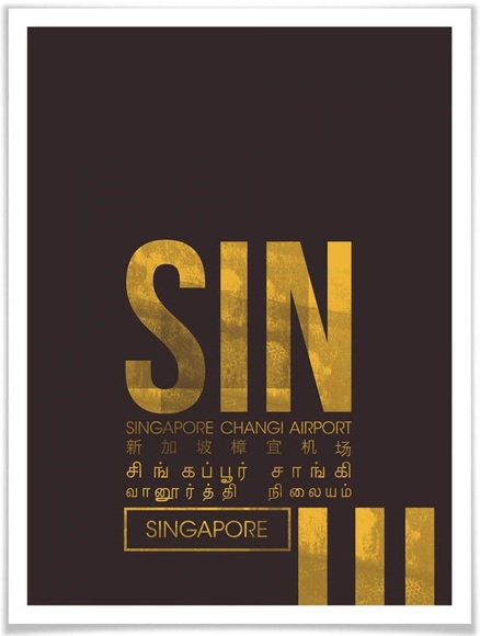 Wall-Art Poster »Wandbild SIN Flughafen Singapur«, Flughafen, (1 St.), Poster, Wandbild, Bild, Wandposter