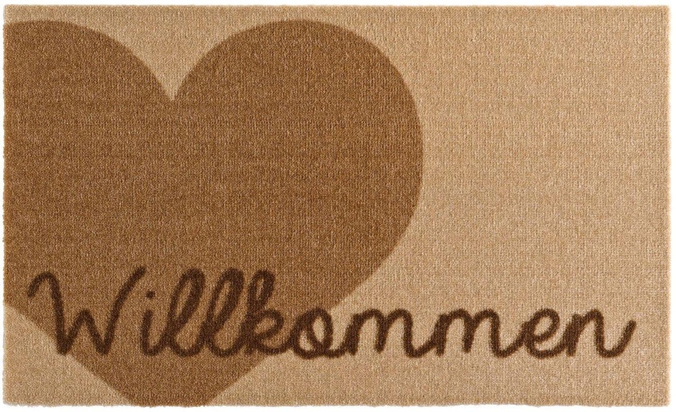 Fussmatte, Zala Living, »Willkommen Herz«, Höhe 7 mm, rutschhemmend beschichtet, gewebt