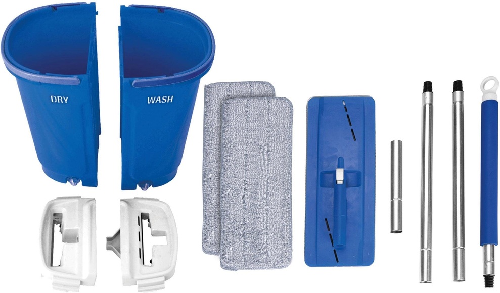 MediaShop Bodenwischer-Set »Livington Touchless Mop XXL«, inkl. Doppeleimer (7 Liter) und Mikrofaserpad