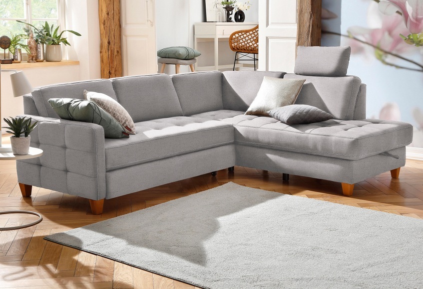 Home affaire Ecksofa »Earl«, wahlweise auch mit Bettfunktion oder Bettfunktion mit Bettkasten