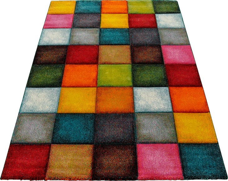 merinos Teppich »Belis 22605«, rechteckig, 18 mm Höhe, Wohnzimmer, moderner farbenfroher Kurzflorteppich