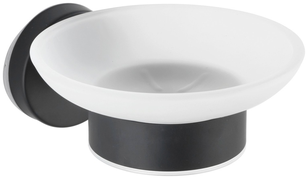 Wenko - Seifenablage Bosio Black matt, Edelstahl rostfrei