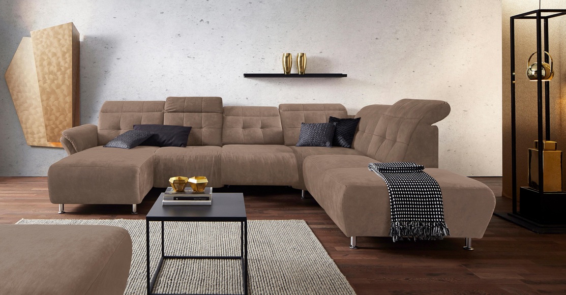 Places of Style Wohnlandschaft »Manhattan«, 2 Sitze mit elektrischer Relaxfunktion, verstellbare Armlehnen