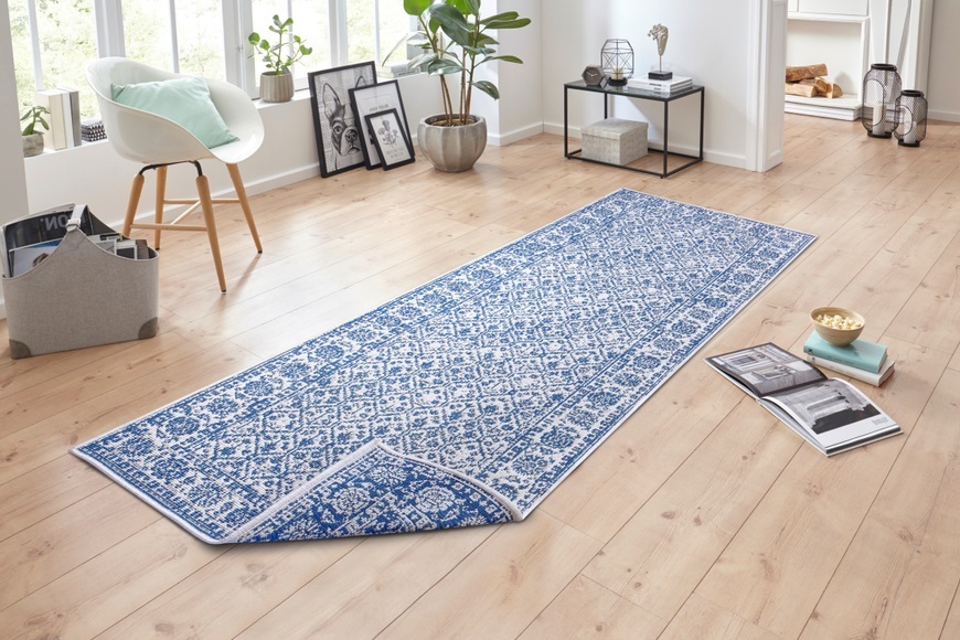 NORTHRUGS Läufer »Curacao«, rechteckig, 5 mm Höhe, In-und Outdoor geeignet, Wohnzimmer, Balkon, Terrasse, Garten, Robust, Pflegeleicht, Flachgewebe, Wendbar
