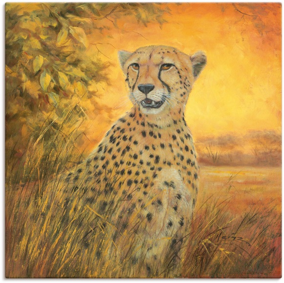 Artland Wandbild »Porträt Gepard«, Geparden Bilder, (1 St.), in vielen Grössen & Produktarten - Alubild / Outdoorbild für den Aussenbereich, Leinwandbild, Poster, Wandaufkleber / Wandtattoo auch für Badezimmer geeignet