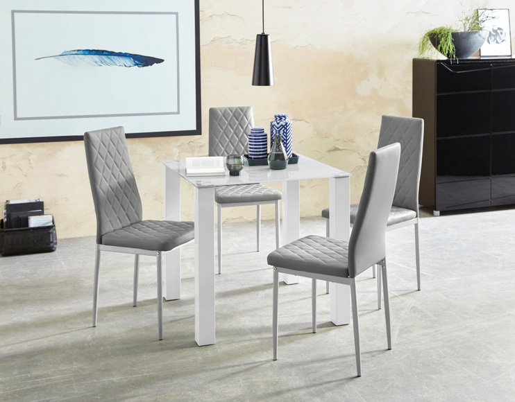 my home Essgruppe, (Set, 5 tlg.), mit Glastisch, Breite 80 cm