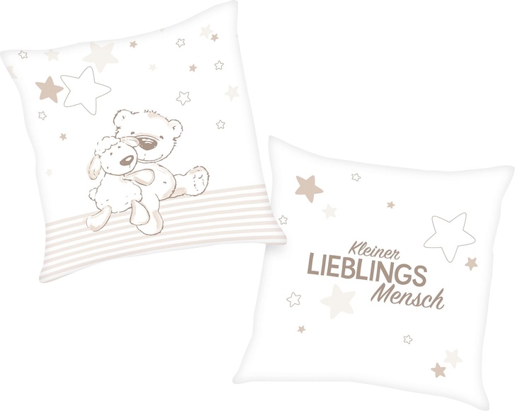 Baby Best Dekokissen »Kleiner Lieblingsmensch«, (1 St.), mit niedlichem Teddy-Motiv und liebevollem Schriftzug