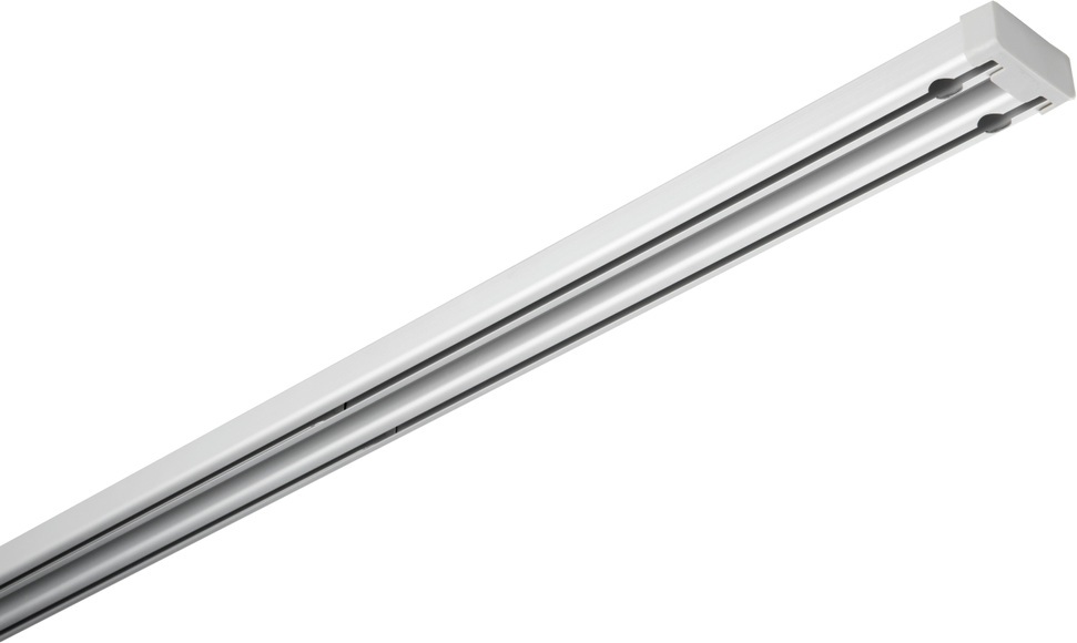 GARDINIA Vorhangschiene »Aluminium-Vorhangschienen Set Lara 2-Lauf«, 2 läufig-läufig, Fixmass, ausziehbar