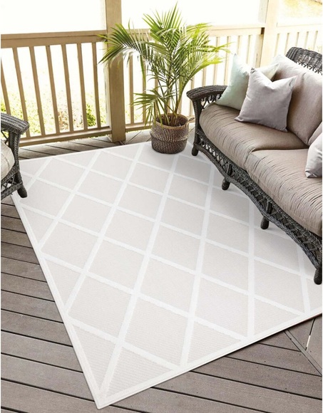 Carpet City Teppich »Santorini«, rechteckig, 5 mm Höhe, 3D-Effekt, für Wohnzimmer, Flur, Küche, Wintergarten, Balkon, Wetterfest & UV-beständig