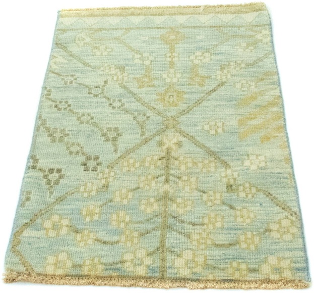 morgenland Wollteppich »Designer Teppich handgeknüpft blau«, rechteckig, 6 mm Höhe, handgeknüpft