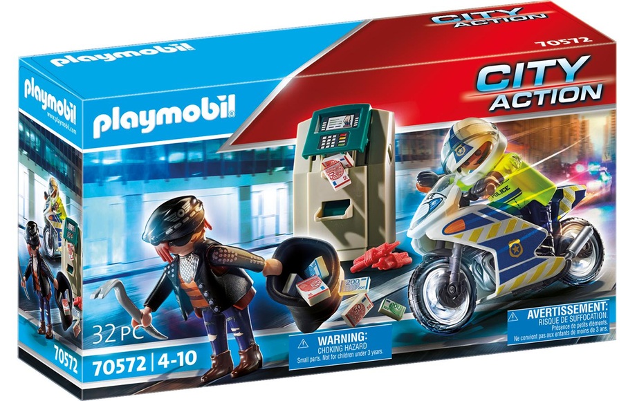 PLAYMOBIL® 70572 Polizei-Motorrad: Verfolgung des Geldräubers