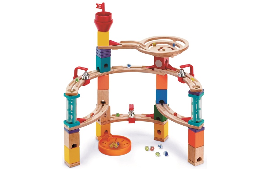 Hape Murmelbahn QUADRILLA AUS DER BURG ENTKOMMEN 102-teilig aus Holz
