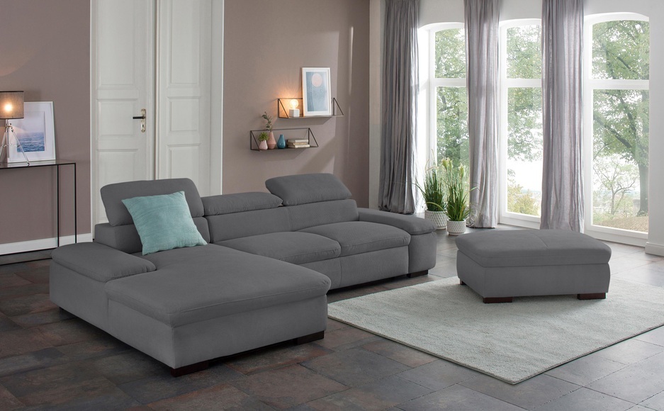 Home affaire Ecksofa »Alberto«, inklusive Kopfteilverstellung, mit Recamierenabschluss
