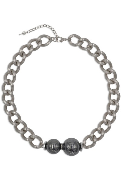 J.Jayz Collier »Chunky Hematite«, Made in Germany - mit Kunststoffperle