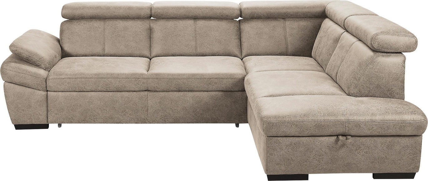 exxpo - sofa fashion Ecksofa, inklusive Kopfteil- und Armteilverstellung, wahlweise mit Bettfunktion und Bettkasten
