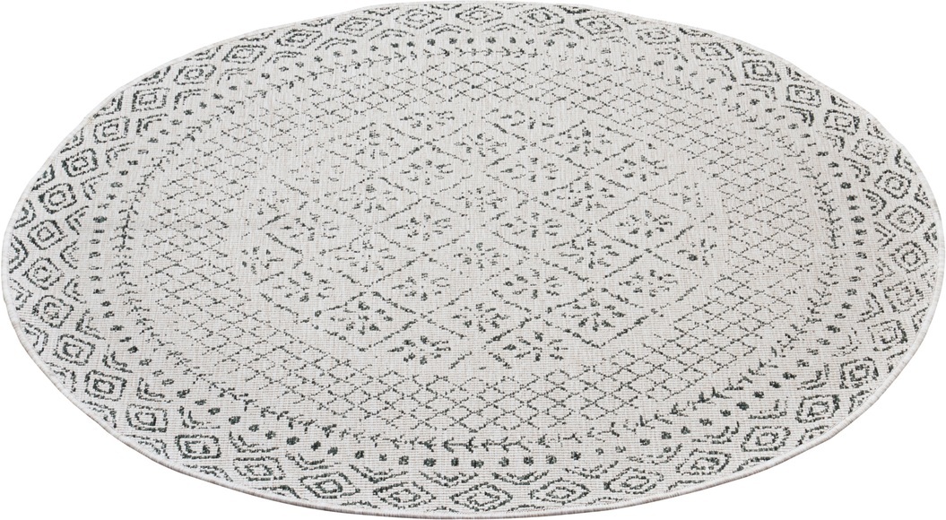 freundin Home Collection Teppich »Dian«, rund, 5 mm Höhe, In-und Outdoor geeignet, Wohnzimmer, Balkon, Terrasse, Garten, Pflegeleicht, Flachgewebe